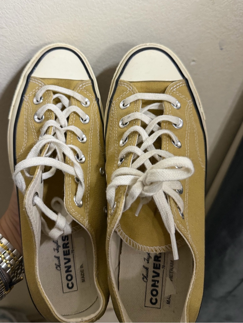 Converse Low Top Sneakers in Mustard Yellow Canvas